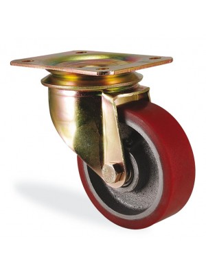 Kama / K4102 DOR 200 / 200 mm Çaplı Tablalı Döküm Üzeri Dökme Poliüretan Kaplı Rulmanlı Döner Teker Kama / K4102 DOR 200 / 200 mm Çaplı Tablalı Döküm Üzeri Dökme Poliüretan Kaplı Rulmanlı Döner Teker