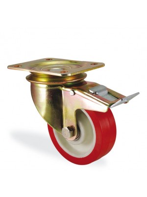 Kama / K4102 PUR 125 F18 / 125 mm Çaplı Tablalı Poliamid Üzeri Poliüretan Kaplı Burçlu Frenli Döner Teker Kama / K4102 PUR 125 F18 / 125 mm Çaplı Tablalı Poliamid Üzeri Poliüretan Kaplı Burçlu Frenli Döner Teker