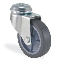 Kama / 1700 MTB 100  / 100 mm Çaplı Delikli Moblen Kasnak Üzeri Termoelastik Kaplı Burçlu Döner Teker Kama / 1700 MTB 100  / 100 mm Çaplı Delikli Moblen Kasnak Üzeri Termoelastik Kaplı Burçlu Döner Teker