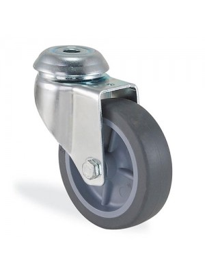 Kama / 1700 MTB 100  / 100 mm Çaplı Delikli Moblen Kasnak Üzeri Termoelastik Kaplı Burçlu Döner Teker Kama / 1700 MTB 100  / 100 mm Çaplı Delikli Moblen Kasnak Üzeri Termoelastik Kaplı Burçlu Döner Teker