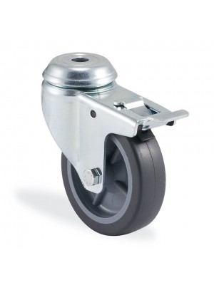 Kama / 1700 MTB 100 F18 / 100 mm Çaplı Delikli Moblen Kasnak Üzeri Termoelastik Kaplı Burçlu Frenli Döner Teker Kama / 1700 MTB 100 F18 / 100 mm Çaplı Delikli Moblen Kasnak Üzeri Termoelastik Kaplı Burçlu Frenli Döner Teker