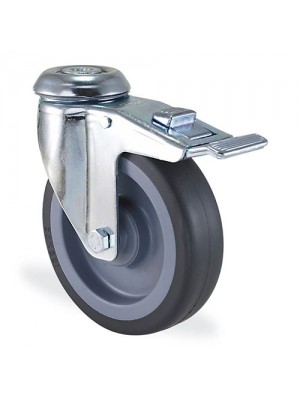 Kama / 2800 MTB 080 F18 / 80 mm Çaplı Delikli Moblen Kasnak Üzeri Termoelastik Kaplı Burçlu Frenli Döner Teker Kama / 2800 MTB 080 F18 / 80 mm Çaplı Delikli Moblen Kasnak Üzeri Termoelastik Kaplı Burçlu Frenli Döner Teker