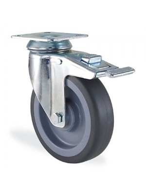 Kama / 2802 MTB 125 F18 / 125 mm Çapl Tablalı Moblen Kasnak Üzeri Termoelastik Kaplı Burçlu Frenli Döner Teker Kama / 2802 MTB 125 F18 / 125 mm Çapl Tablalı Moblen Kasnak Üzeri Termoelastik Kaplı Burçlu Frenli Döner Teker