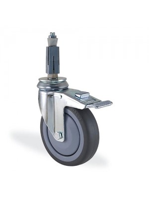 Kama / 2825 MTR 125 F18 / 125 mm Çaplı Ayarlı Başlıklı Moblen Kasnak Üzeri Termoelastik Kaplı Rulmanlı Frenli Döner Teker Kama / 2825 MTR 125 F18 / 125 mm Çaplı Ayarlı Başlıklı Moblen Kasnak Üzeri Termoelastik Kaplı Rulmanlı Frenli Döner Teker