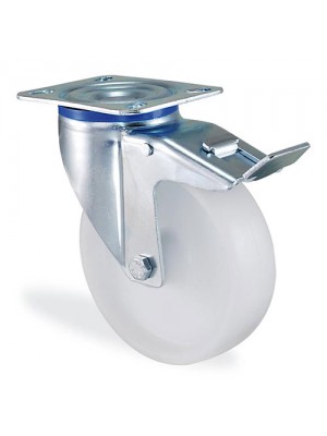 Kama / K3302 MMB 080 F18 / 80 mm Çaplı Tablalı Moblen (PP) Burçlu Frenli Döner Teker Kama / K3302 MMB 080 F18 / 80 mm Çaplı Tablalı Moblen (PP) Burçlu Frenli Döner Teker