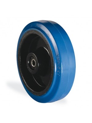 Kama / 125X36 PRS / 125 mm Çaplı - Poliamid Üzeri Mavi Lastik Kaplı Masuralı Elastik Tabanlı Yedek Teker Kama / 125X36 PRS / 125 mm Çaplı - Poliamid Üzeri Mavi Lastik Kaplı Masuralı Elastik Tabanlı Yedek Teker
